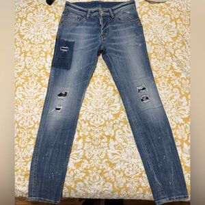 DSQUARED2 Blue Distressed Skinny Jeans